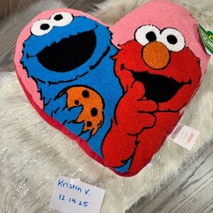 Sesame Street Heart Pillow - Red and Blue